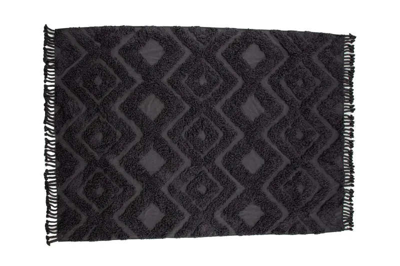 Hilma Bomullsmatta Rektangulär 250x350 cm - Mörkgrå - Textil & mattor - Mattor - Modern matta - Bomullsmatta