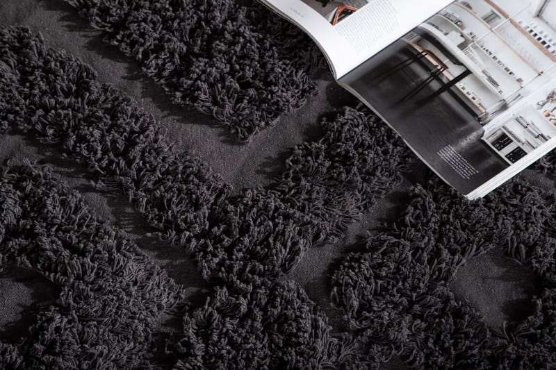 Hilma Bomullsmatta Rektangulär 250x350 cm - Mörkgrå - Textil & mattor - Mattor - Modern matta - Bomullsmatta