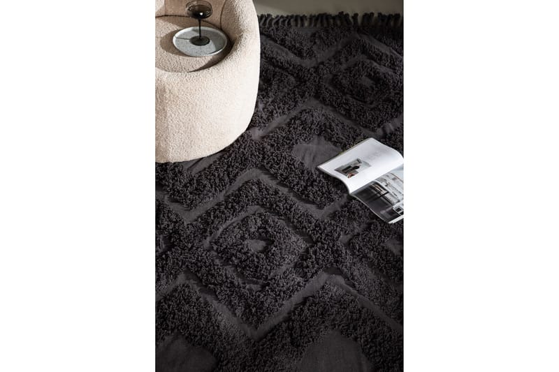 Hilma Bomullsmatta Rektangulär 250x350 cm - Mörkgrå - Textil & mattor - Mattor - Modern matta - Bomullsmatta