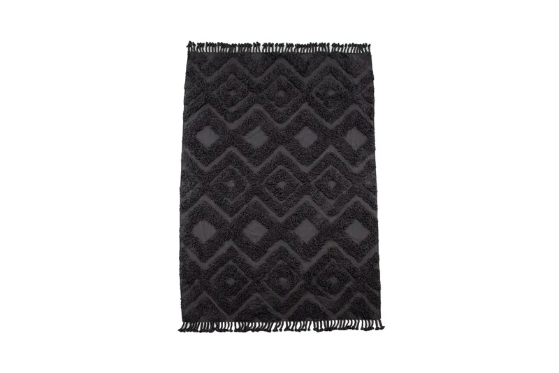 Hilma Bomullsmatta Rektangulär 250x350 cm - Mörkgrå - Textil & mattor - Mattor - Modern matta - Bomullsmatta