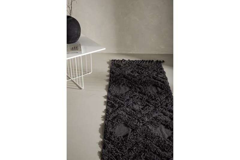 Hilma Bomullsmatta Rektangulär 70x200 cm - Mörkgrå - Textil & mattor - Mattor - Modern matta - Bomullsmatta