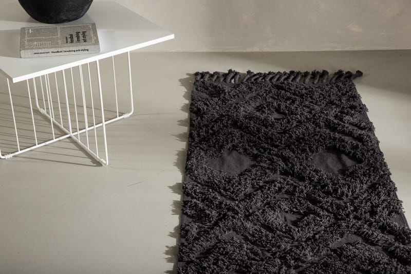 Hilma Bomullsmatta Rektangulär 70x200 cm - Mörkgrå - Textil & mattor - Mattor - Modern matta - Bomullsmatta