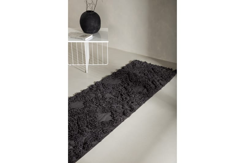 Hilma Bomullsmatta Rektangulär 70x200 cm - Mörkgrå - Textil & mattor - Mattor - Modern matta - Bomullsmatta
