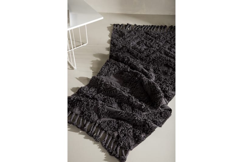 Hilma Bomullsmatta Rektangulär 70x200 cm - Mörkgrå - Textil & mattor - Mattor - Modern matta - Bomullsmatta