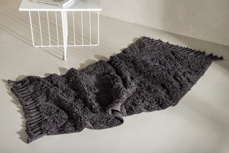 Hilma Bomullsmatta Rektangulär 70x200 cm - Mörkgrå - Textil & mattor - Mattor - Modern matta - Bomullsmatta