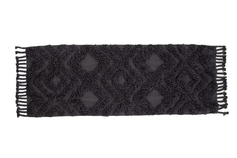 Hilma Bomullsmatta Rektangulär 70x200 cm, Mörkgrå