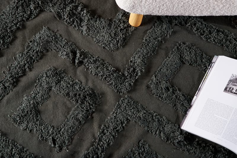 Hilma Bomullsmatta Rund 200 cm - Mörkgrå - Textil & mattor - Mattor - Modern matta - Bomullsmatta