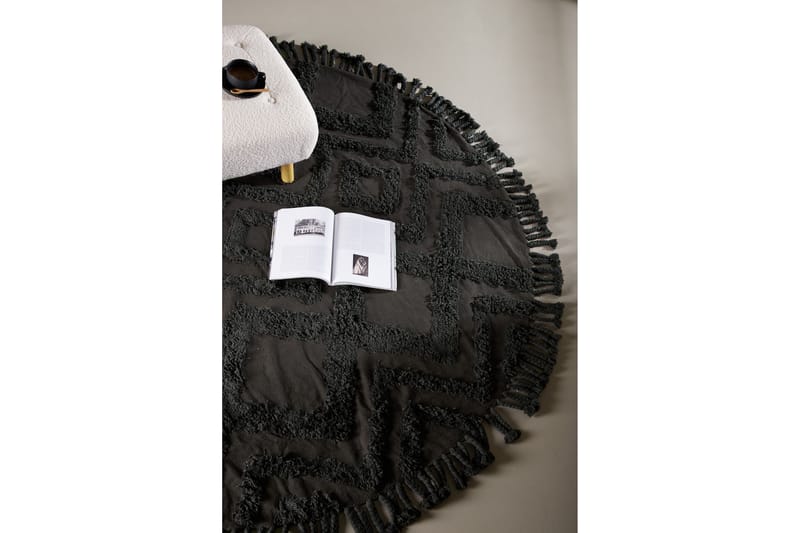 Hilma Bomullsmatta Rund 200 cm - Mörkgrå - Textil & mattor - Mattor - Modern matta - Bomullsmatta