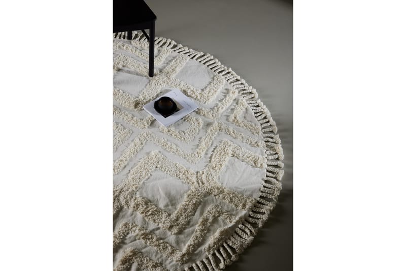 Hilma Bomullsmatta Rund 200 cm - Vit - Textil & mattor - Mattor - Modern matta - Bomullsmatta