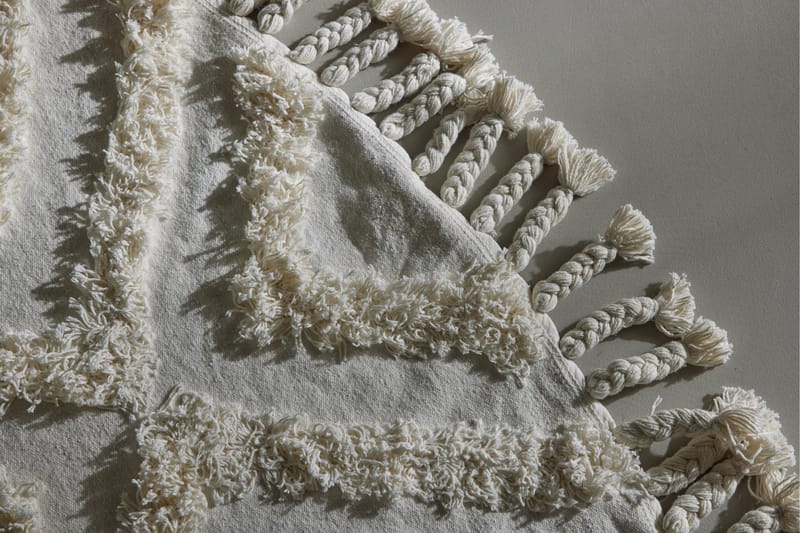 Hilma Bomullsmatta Rund 200 cm - Vit - Textil & mattor - Mattor - Modern matta - Bomullsmatta