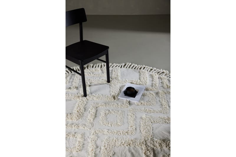 Hilma Bomullsmatta Rund 200 cm - Vit - Textil & mattor - Mattor - Modern matta - Bomullsmatta