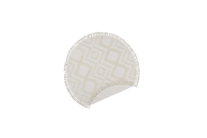 Hilma Bomullsmatta Rund 200 cm - Vit - Textil & mattor - Mattor - Modern matta - Bomullsmatta