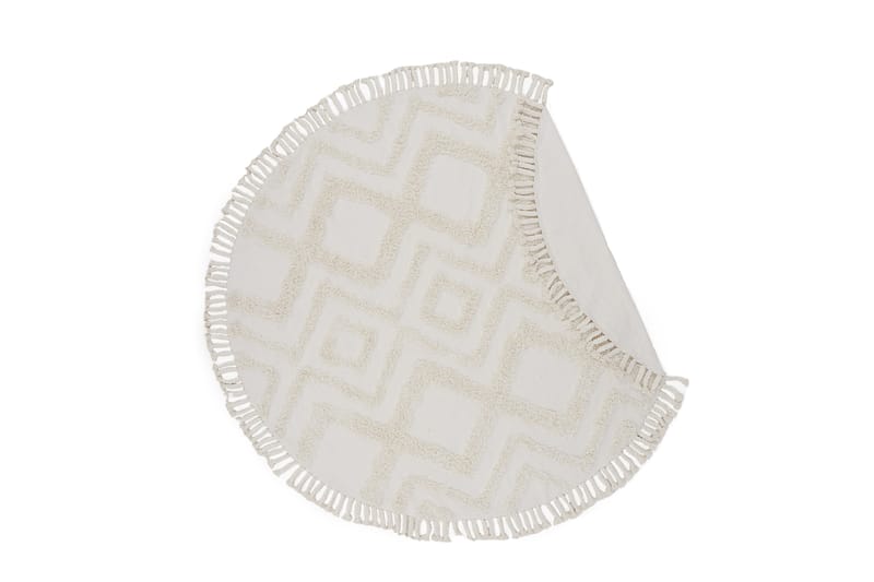 Hilma Bomullsmatta Rund 200 cm - Vit - Textil & mattor - Mattor - Modern matta - Bomullsmatta