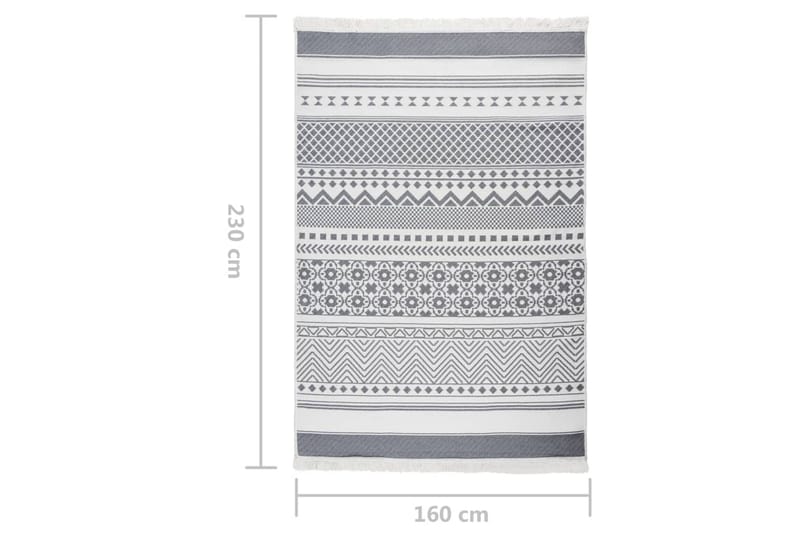 Matta grå och vit 160x230 cm bomull - Grå - Textil & mattor - Mattor - Modern matta - Bomullsmatta