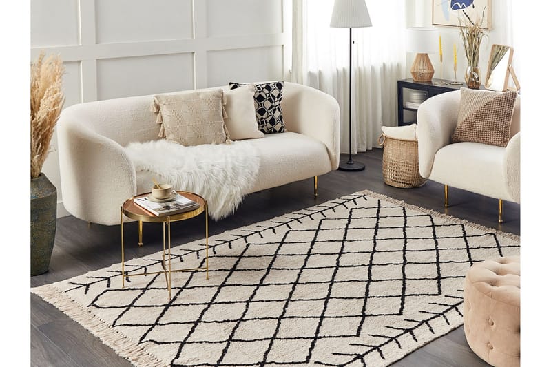 Bozkir Bomullsmatta 160x230 cm - Beige - Textil & mattor - Mattor - Modern matta - Bomullsmatta