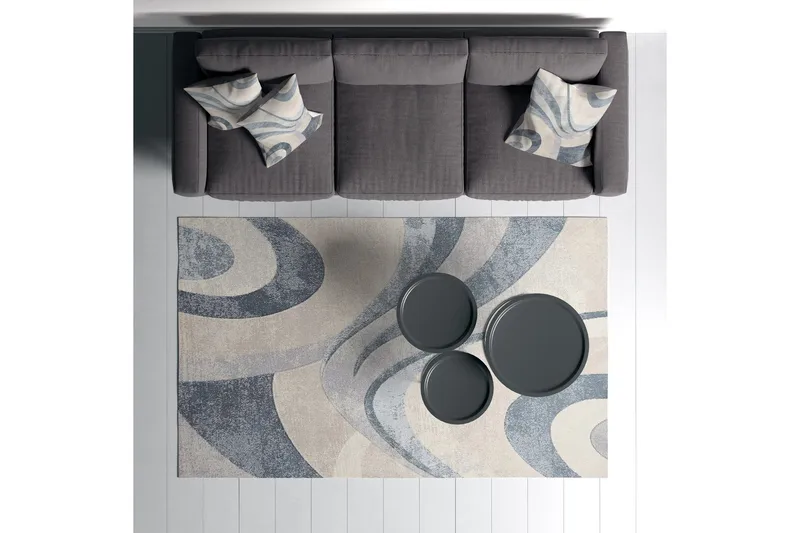 Carolina Bomullsmatta 100x300 cm Rektangulär - Blå - Textil & mattor - Mattor - Modern matta - Bomullsmatta