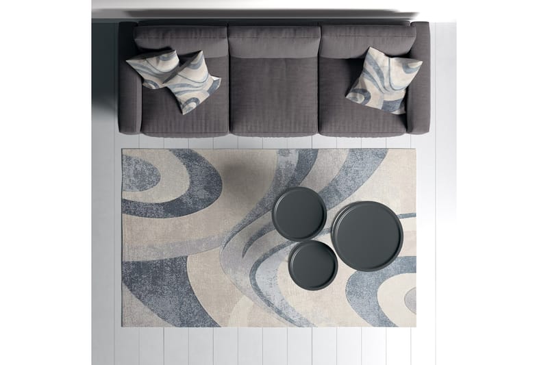 Carolina Bomullsmatta 100x300 cm Rektangulär - Blå - Textil & mattor - Mattor - Modern matta - Bomullsmatta