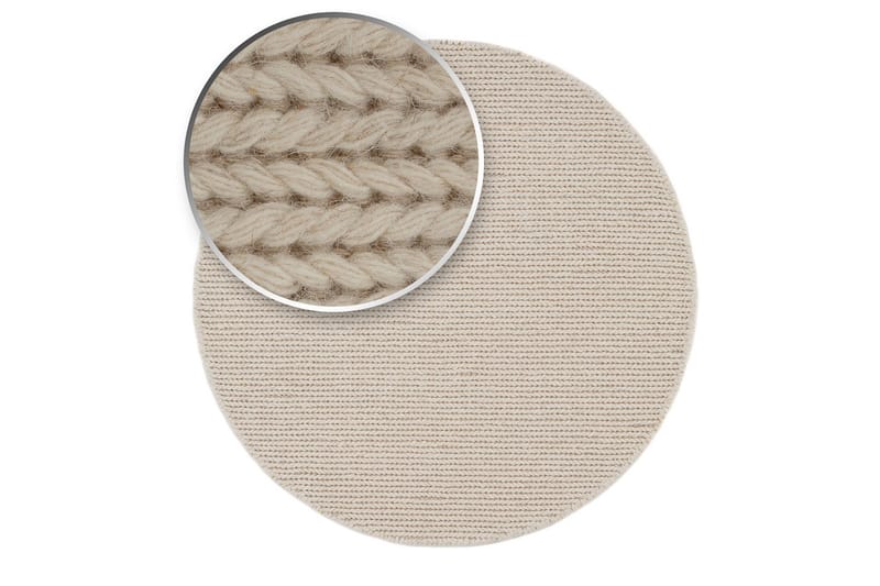 Dalarö Ullmatta 240 cm Rund - Vit - Textil & mattor - Mattor - Modern matta - Ullmatta