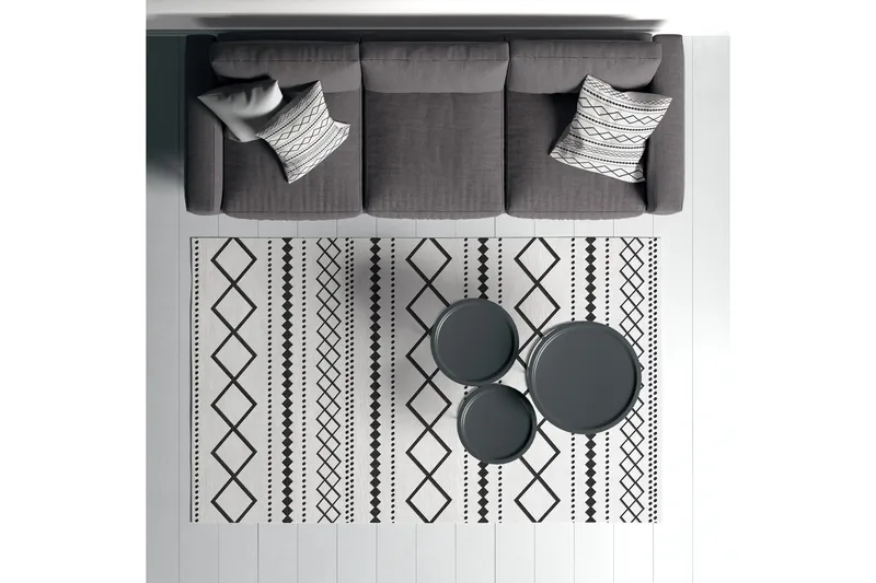 Dali Bomullsmatta 100x300 cm Rektangulär - Vit - Textil & mattor - Mattor - Modern matta - Bomullsmatta