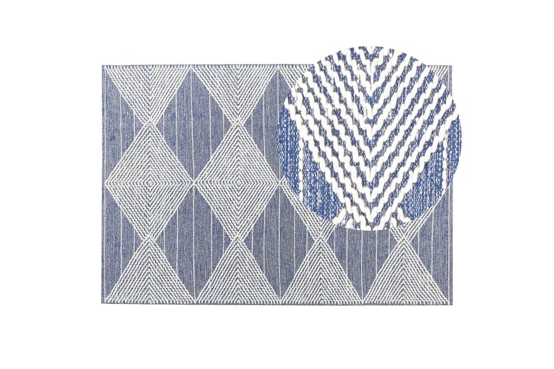 Datca Ullmatta 140x200 cm - Blå - Textil & mattor - Mattor - Modern matta - Ullmatta