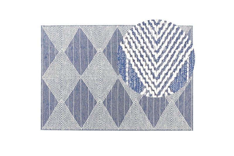 Datca Ullmatta 160x230 cm - Blå - Textil & mattor - Mattor - Modern matta - Ullmatta