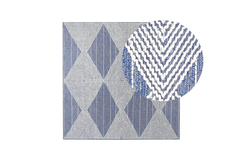 Datca Ullmatta 200x200 cm - Blå - Textil & mattor - Mattor - Modern matta - Ullmatta