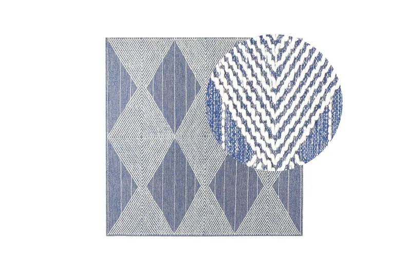 Datca Ullmatta 200x200 cm - Blå - Textil & mattor - Mattor - Modern matta - Ullmatta