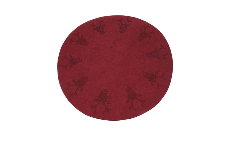 Deer Ryamatta Ø100 cm Rund - Röd - Textil & mattor - Mattor - Modern matta - Ryamatta & luggmatta