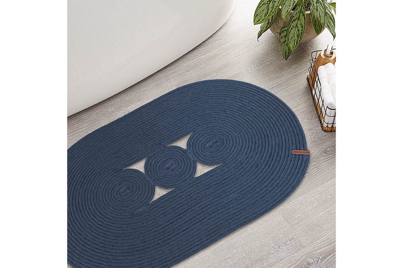 Delfi Bomullsmatta 50x80 cm Rektangulär - Marinblå - Textil & mattor - Mattor - Modern matta - Bomullsmatta