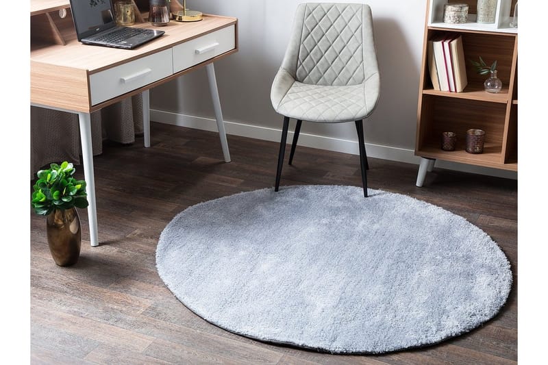 Demre Matta Rund 140 cm - Ljusgrå - Textil & mattor - Mattor - Modern matta - Ryamatta & luggmatta