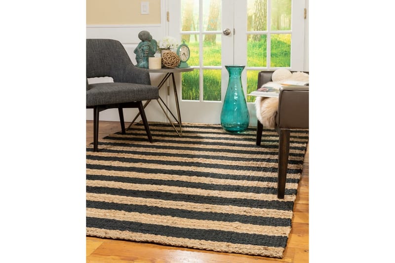 Eddie Jutematta 90x150 cm Rektangulär - Beige/Svart - Textil & mattor - Mattor - Modern matta - Sisalmattor