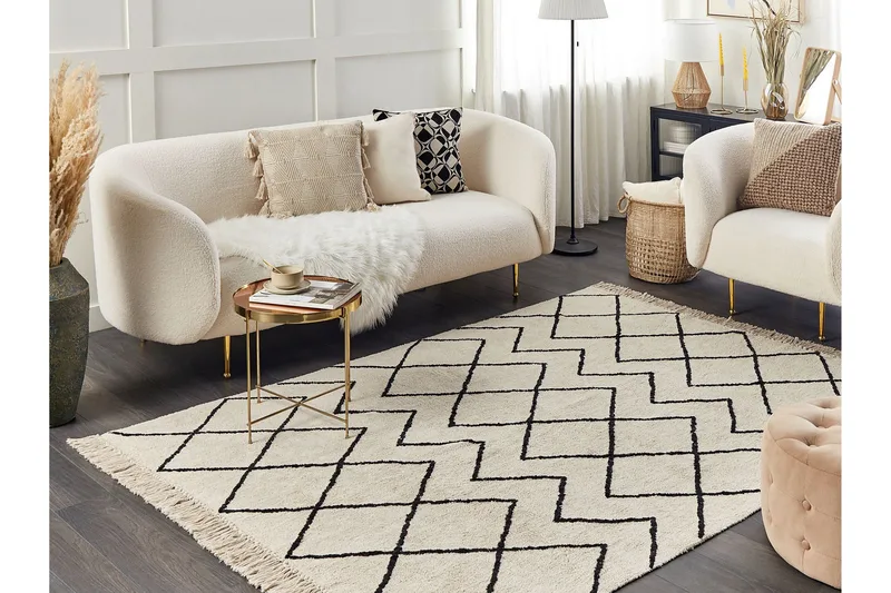 Eldes Ryamatta 160x230 cm - Beige - Textil & mattor - Mattor - Modern matta - Ryamatta & luggmatta