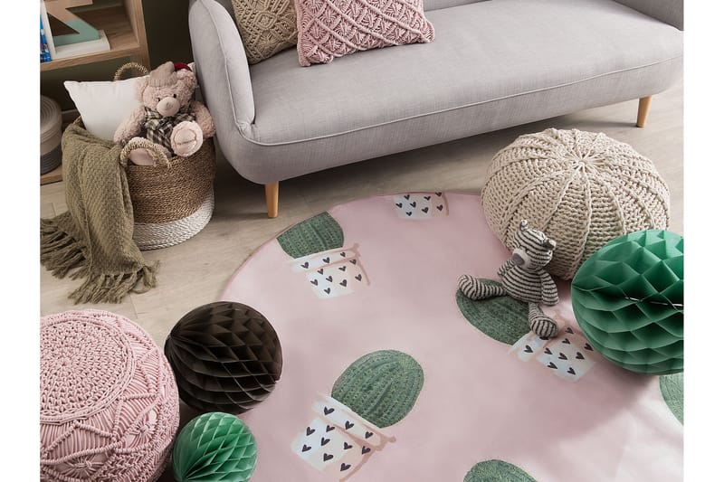Eldivan Ryamatta 120x120 cm - Rosa - Textil & mattor - Mattor - Modern matta - Ryamatta & luggmatta