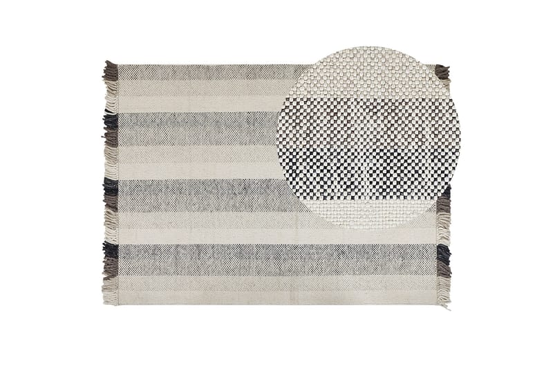Emirler Ullmatta 140x200 cm - Svart/Vit - Textil & mattor - Mattor - Modern matta - Ullmatta