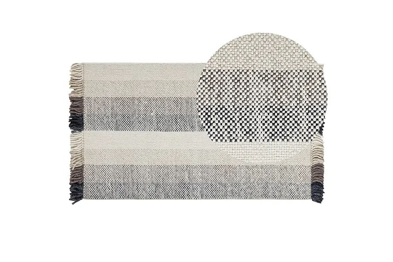 Emirler Ullmatta 80x150 cm - Svart/Vit - Textil & mattor - Mattor - Modern matta - Ullmatta