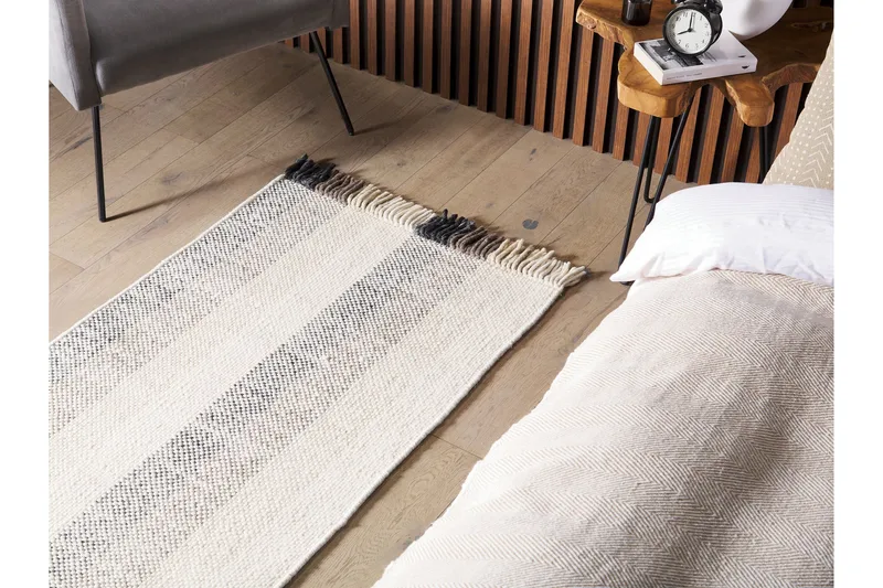 Emirler Ullmatta 80x150 cm - Svart/Vit - Textil & mattor - Mattor - Modern matta - Ullmatta