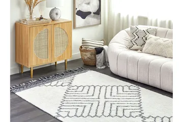 Eray Ryamatta 140x200 cm - Svart/Vit - Textil & mattor - Mattor - Modern matta - Ryamatta & luggmatta