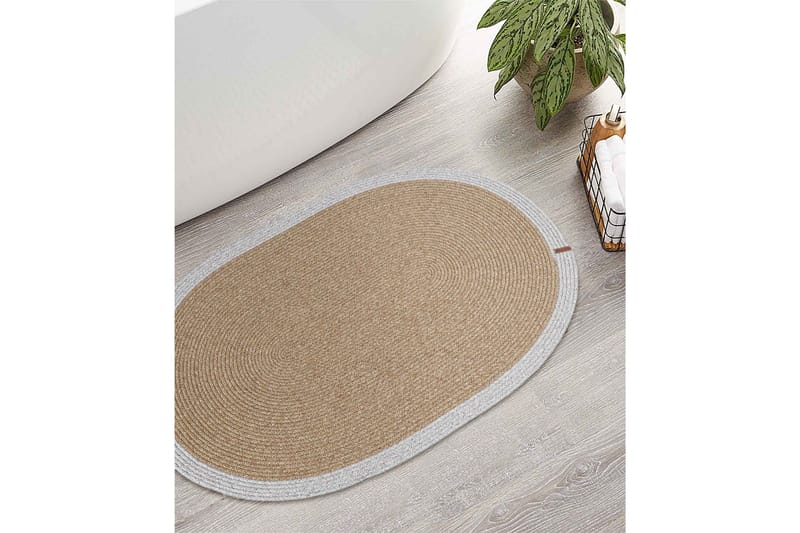 Fielo Bomullsmatta 80x120 cm Rektangulär - Grå/Brun - Textil & mattor - Mattor - Modern matta - Bomullsmatta