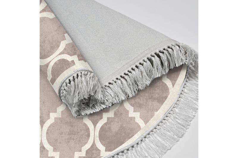 Alanur Home Matta 100x100 cm - Cremevit/Brun - Textil & mattor - Mattor - Modern matta - Friezematta