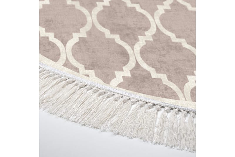 Alanur Home Matta 100x100 cm - Cremevit/Brun - Textil & mattor - Mattor - Modern matta - Friezematta