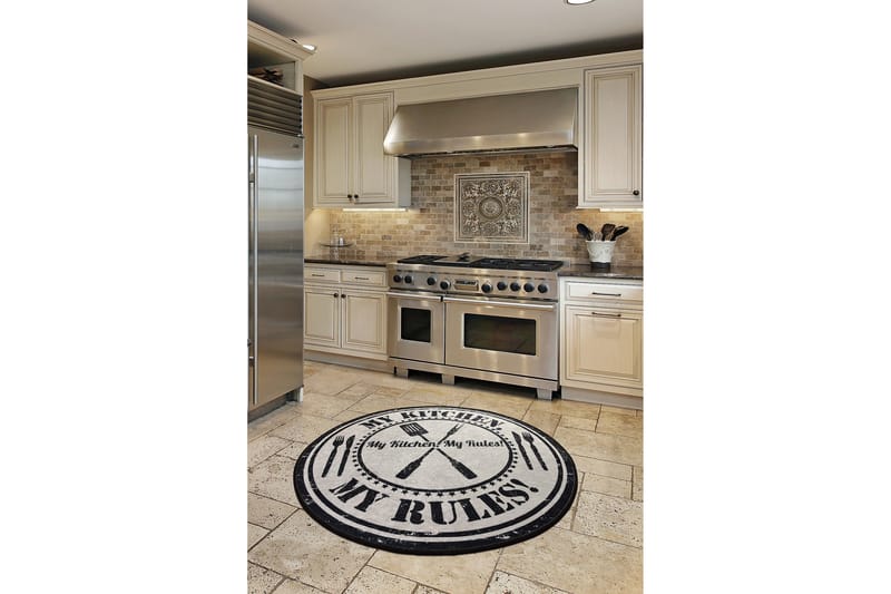 Annchen Matta Rund 100 cm - Flerfärgad/Sammet - Textil & mattor - Mattor - Modern matta - Friezematta