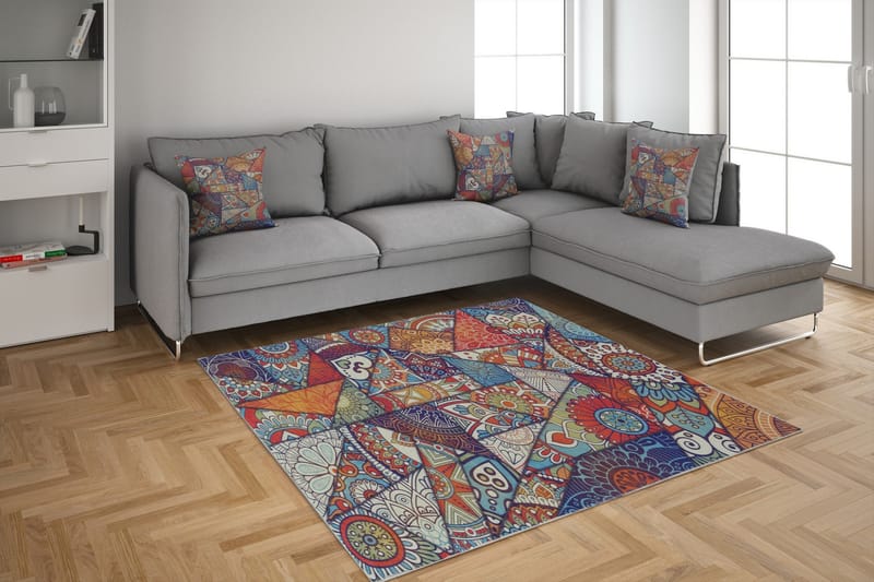 Aremana Matta 100x200 cm - Flerfärgad - Textil & mattor - Mattor - Modern matta - Friezematta
