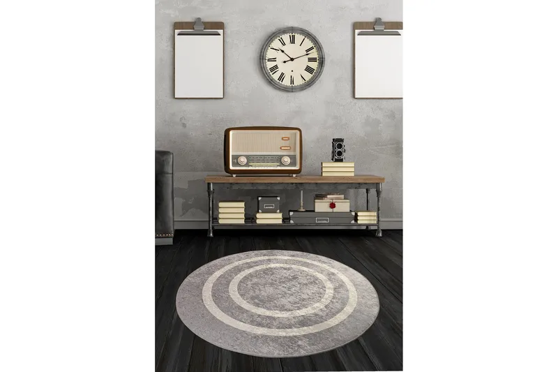 Argentu Matta Rund 100 cm - Silver/Sammet - Textil & mattor - Mattor - Modern matta - Friezematta