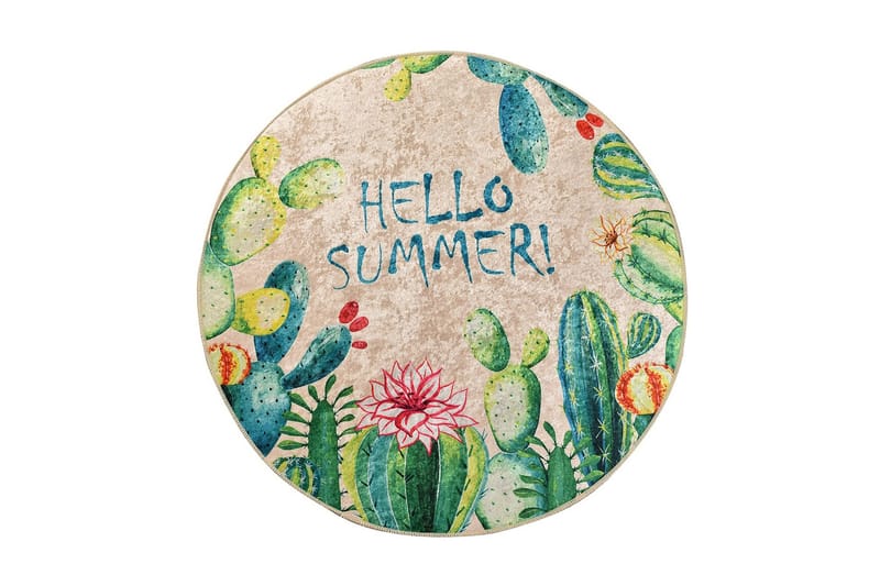 Buoris Matta Rund 100 cm, Flerfärgad/Sammet