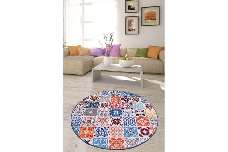 Chilai Matta 200 cm Rund - Multifärgad - Textil & mattor - Mattor - Modern matta - Friezematta