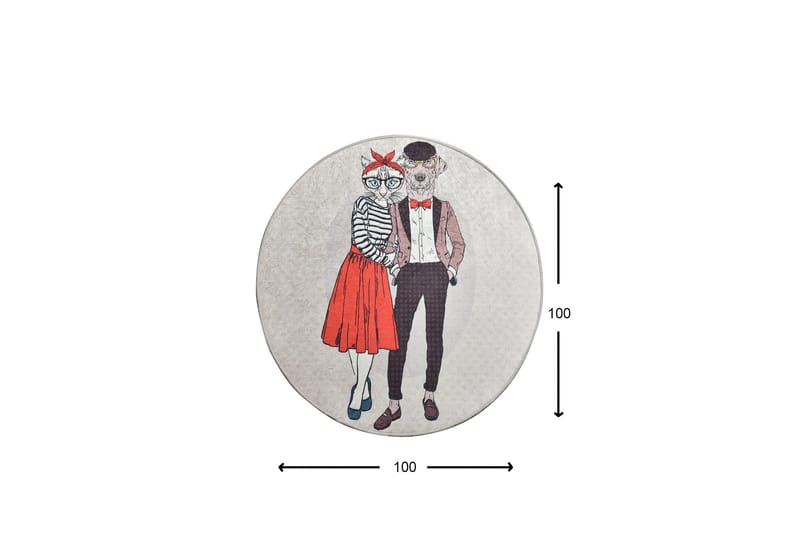 Coppia Matta Rund 100 cm - Flerfärgad/Sammet - Textil & mattor - Mattor - Modern matta - Friezematta