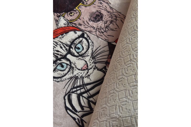 Coppia Matta Rund 140 cm - Flerfärgad/Sammet - Textil & mattor - Mattor - Modern matta - Friezematta