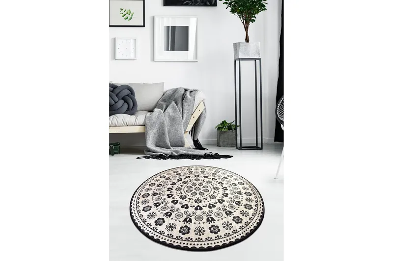 Eraclea Matta Rund 140 cm, Svart/Sammet