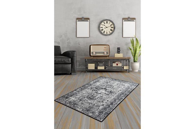 Hannabel Matta 100x200 cm - Svart/Sammet - Textil & mattor - Mattor - Modern matta - Friezematta