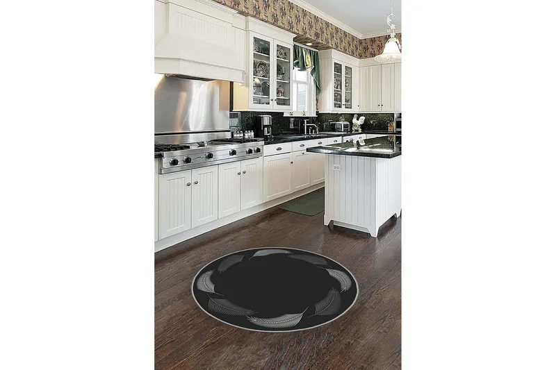 Homefesto Matta 100 cm Rund - Multifärgad - Textil & mattor - Mattor - Modern matta - Friezematta